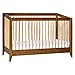 Babyletto Sprout 4-in-1 Convertible Crib with Toddler Bed Conversion Kit, Chestnut / Natural