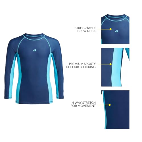 Image of Boldfit Swim Suit for Boys Full Sleeve Swimming Costume, Stretchable Swim T-Shirt, Flexible Fit Swimwear