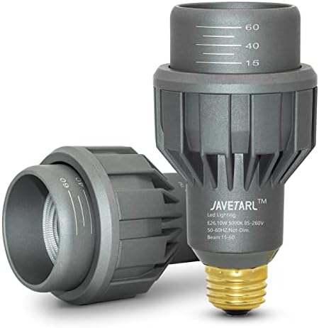 Javetarl PAR20 LED Light Bulbs,E26 Recessed Spotlight Bulb for Supermarkets Shops Bars Lighting,Daylight White 5000K 10W(100W Equivalent) CRI>98 Adjustable Beam Angle Track Lights,Non-dimmable 2Pack