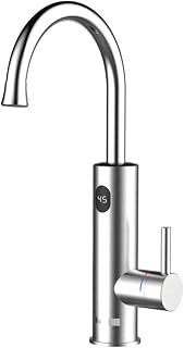 Calentador de agua instantáneo eléctrico 2 en 1 Grifo de cocina Calentador de agua sin tanque Grifo instantáneo Geyser KM12(Brushed Silver)