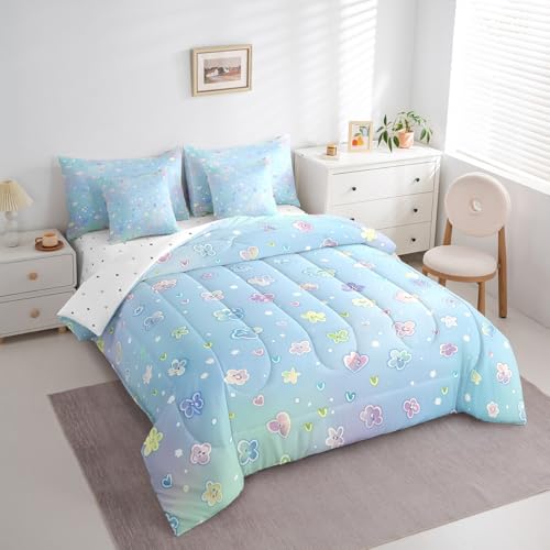 Feelyou Cute Flower 7 Piece Bedding Set Full Size for Kids Teens — view 2
