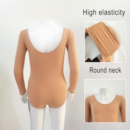 Ice Figure Skating Tops Girls Skating Performance Wear Fleece Inside Adult Training Women Competition Colour of Skin3