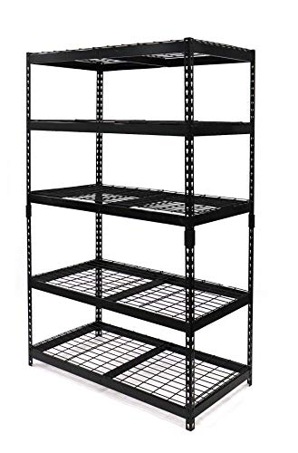 Juggernaut Storage 48\"W x 24\"D x 72\"H Five-Shelf Steel Shelving Unit, 2500 lb Capacity, Black - Thumbnail 2