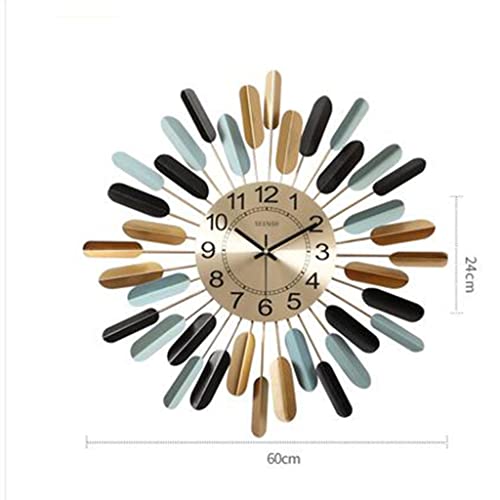 Zlbyb Wrought Iron Sun Shape Wall Clock Wall Hanging Crafts Decoration Home Living Room Wall Clock (Color : A, Size : 60 * 60Cm) #TOP1