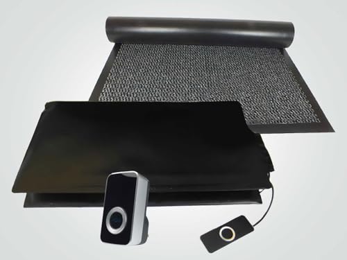 Mat On Guard IP200CM Single EXIT with Cover MAT. Wireless Floor Sensor Pressure Mat Alarm System for The Elderly and Dementia Care with Plug-in Receiver & Cover Mat. (Grey)