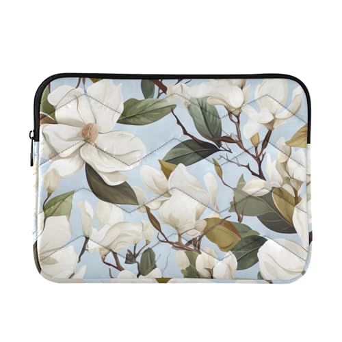 Funda para portátil 13-14 pulgadas azul Magnolia Flowers