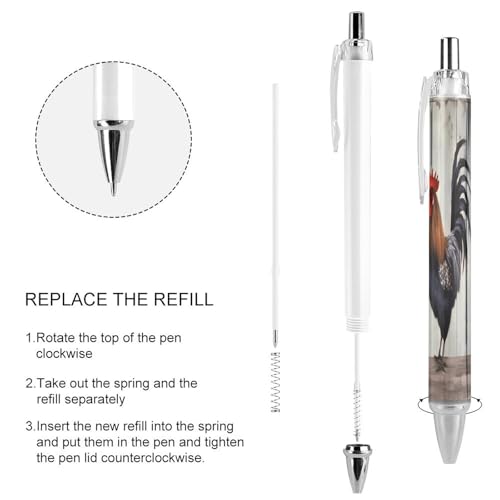Bolígrafos retráctiles de punta fina de 0,5 mm con diseño de gallo para escritorio 4