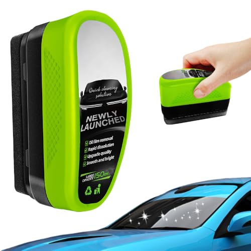 Car Glass Oil film Remover, Automotive Oil Film Cleaning Brush, L...