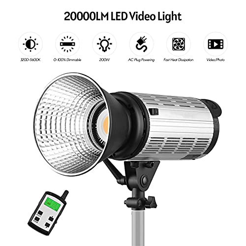 KIKIRon LED-Videoleuchte 200w LED-Fotografie-Fülllampe 0-100% Dimmbar Mit Integrierter 2.4G-FSK-System-Fernbedienung… – Bild 3