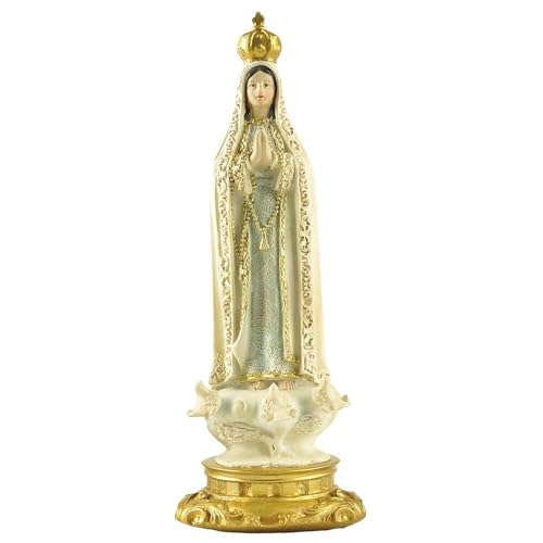 Resin Our Lady of Fatima Statue - �t�@�`�}�����u���̐���, �j�����ꂽ����}���A���@���I�Ȓu���̑��蕨 | �Ƃ܂��͗�q���̂��߂̃J�g�� �b�N�� ���W�\�Ȓu��3x3x7.9�C���`