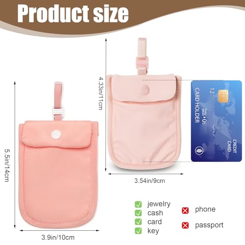 Image of Wallet, 2PCS RFID Washable Hidden Boot Wallet- Adjustable, Credit Cards & Money & Valuables with Adjustable Elastic Neck Strap Suitable for All Bra Sizes -Anti-Pickpocket Travel Pouches Under Clothes