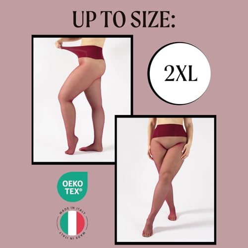 Image of CALZITALY Seamless Sheer Tights, Comfortable Waistband, 15 Denier Pantyhose Multi Colors Made in Italy