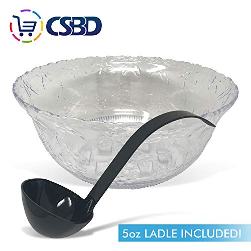 CSBD Punch Bowl 2 galões Plástico de qualidade premium com concha de 147 g, 2 Gallon, 1