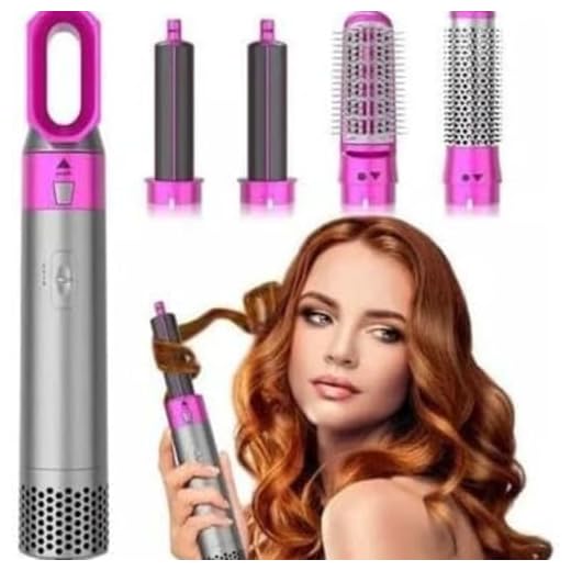 Escova Modeladora de Cabelo Multifuncional, Secador com Controle de Temperatura,com Cabeç a Removível e Filtro Traseiro, Kit 5 em 1 Secador Modelador Escova de Cabelo Alisadora Elétrica 220v