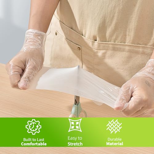 GENERALCARE 200-Count TPE Gloves, Disposable Elastic Gloves for Food Handling, Cleaning, Beauty Care, and Crafts, Latex-Free, Ambidextrous, Comfortable & Durable