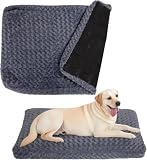 Faux Fur Dog Bed Covers – Ultra Soft Rose Velvet, Removable & Washable, Cozy & Durable,Large Pet Bed Cover Only (No Filling) – Gray, (Rose Velvet Dark Gray, 36' L x 24' W x 4' Th)