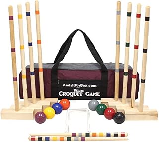 Family Traditions 8 Player Wooden Croquet Set, Amish Made