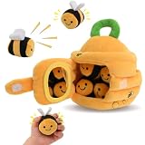 Plüsch Bienenhaus Set mit 5 Bienen, charmante Wohndeko und Geschenk