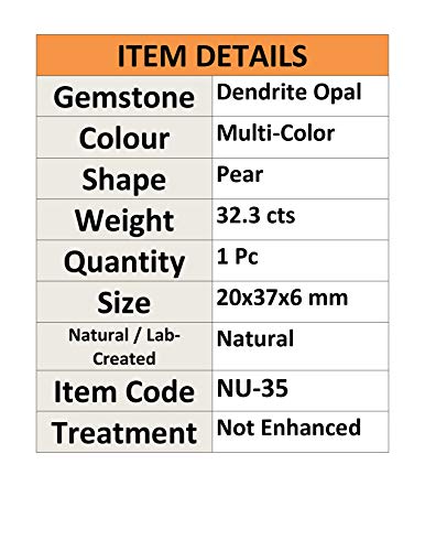 Dendrite opal naturelle en cabochon 29 carats pour création de bijoux - 3