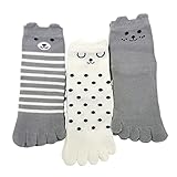 NOBONU ブランド可愛い5本指ソックス 耳付き 子供 キッズ 五本指 靴下 夏用 セット ハーフ丈 滑り止め スポーツ 綿 通気性 水虫対策 消臭 防臭…