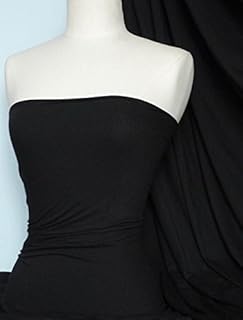 100% Cotton Single Jersey Fabric | Soft Stretch T-Shirt Material | Over 50 Colours | Oeko-Tex Certified | Same Day Dispatch | by Tia Knight (Black, 1 Metre)