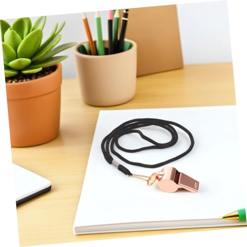 6 silbatos de acero inoxidable con cordón para árbitro miniatura 7