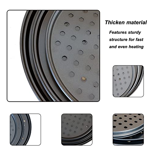Mobzio Baking Steel Pizza Pan With Holes, Round Pizza Pan For Oven, 9 Inch, 11 Inch, 12 Inch Bakeware Pizza Tray, Nonstick Baking Supplies Home Restaurant Kitchen Steel Crisper Pizza Pan Set (3 Pcs) #TOP2
