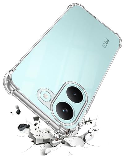 Image of Jkobi Shockproof Crystal-Clear Back Cover for Poco X8 Pro 5G (Anti Yellow Case | Drop & Camera Protection | Hard Polycarbonate)