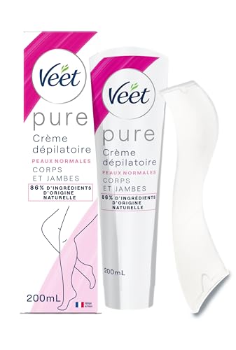 Veet Pure Enthaarungscreme für Körper und Beine – für normale Haut – ohne Amoniakgeruch, 200 ml