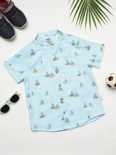 Image of Milou Girls 100% Cotton Stripes Allover Print Biowash Shorts | Soft & Breathable, Safe Dyes, Label-Free Comfort