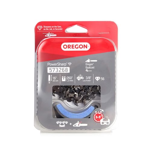 Oregon PowerSharp 573268 Replacement Chain and Stone to Fit Qualcast YT4353-02 Electric and Oregon CS300 Chainsaw