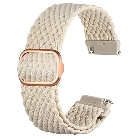 Anbeer Nylonowa pleciona opaska do zegarka z zapięciem Solo Loop Elastyczny pasek zastępczy z regulowaną klamrą i szybkim odpinaniem, 24mm, Nylon, Bez kamienia szlachetnego