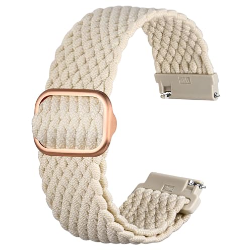 Anbeer Nylonowa pleciona opaska do zegarka z zapięciem Solo Loop Elastyczny pasek zastępczy z regulowaną klamrą i szybkim odpinaniem, 24mm, Nylon, Bez kamienia szlachetnego