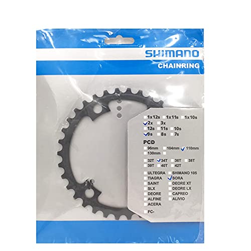 Shimano FC R3000, Corona, Argento, 34 Denti