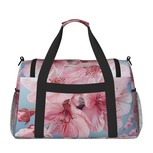 Japanese Cherry Flowers Print Daily essentials Large Capacity Hand Carry Bag for Weekend Getaways style Bags2