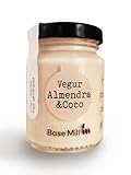 Pack de 8 Base Mill Vegur (Yogur Vegetal) de Almendra y Coco Ecológico (100g) – 100% Natural, Vegano, Sin Gluten, Sin Azúcares Añadidos, Sin Conservantes