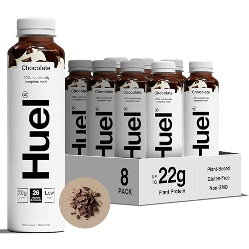 Huel Ready-to-drink Meal, Chocolate Protein Drink, 8 x 500ml Bottles, Protein Shakes, Pre-Portioned Meal, 20g of Protein per Bottle, Rich in Essential Vitamins, Minerals, Meal Replacement Shake