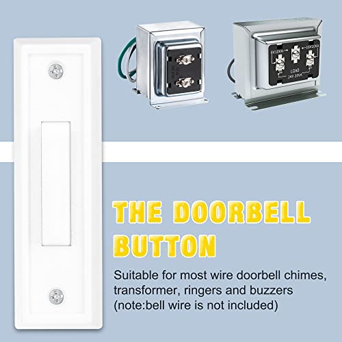 Saillong 2 Pieces Lighted Doorbell Button, White, Warm Light by Saillong - Used condition - Image 2