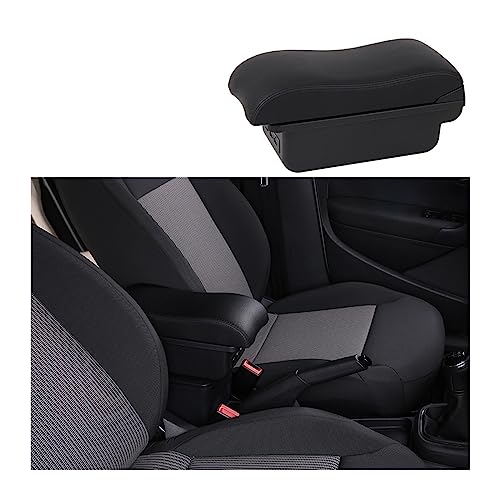 Skoda Mk3 A7 ԗpA[Xg{bNX 2014 2015 2016 2017 USB[dDM J[ANZT[(A2-black black 3 usb)