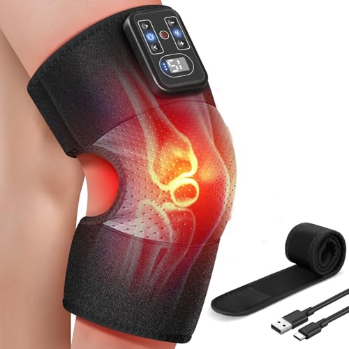 MASGRE Knee Massager with Heat and Vibration Massage, Knee Brace Pain Relief for Joints Elbow Shoulder Ligament
