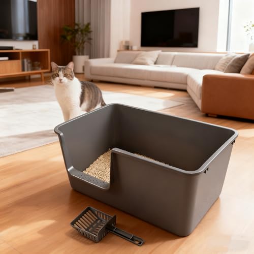 4-Pack Arenero Grande para Gatos con Lados Altos y Frente Bajo miniatura 5