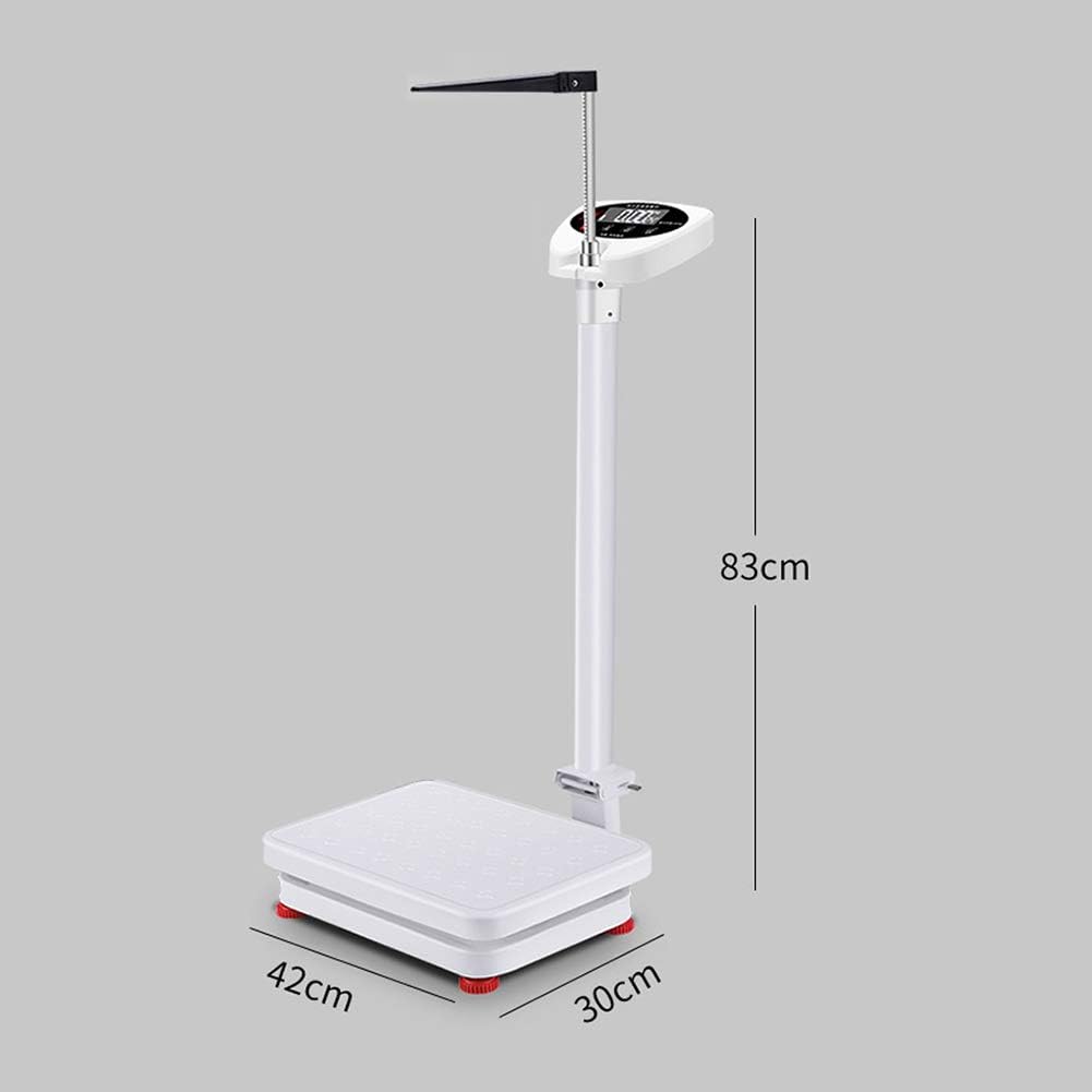 Precision Electronic Height & Weight Scale, Digital Column Scale, Physician Scale, Accurate Measurement, LED Screen, USB Charging, Retractable Height Rod,180kg / 396 Lbs,190cm (White)