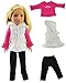 American Fashion World Black, White, and Pink Puffer Vest Pants Set for 14-Inch Dolls | Premium Quality & Trendy Design | Dolls Clothes | Outfit Fashions for Dolls for Popular Brands