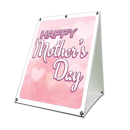 Mother's Day 24" x 36" A-Frame Sidewalk Sign| Advertise Your Business | Images On Both Sides | Happy Moms Advertising Displays | Made in The USA