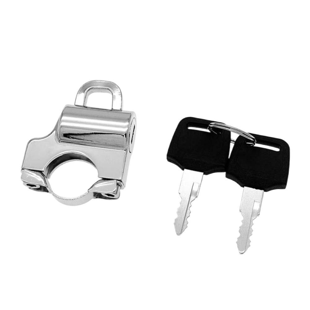Candado para casco de manillar de motocicleta, Compatible con manillares de 7/8 pulgadas y 22mm, incluye 2 kits de candados de seguridad