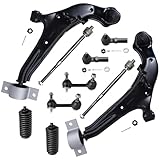 Detroit Axle - New 10pc Kit: Both (2) Front Lower Control Arms w/Ball Joints, (2) Sway Bar Links + All (4) Inner & Outer Tie Rod Links w/Tie Rod Rack Boots for [2000-01 Infiniti i30]