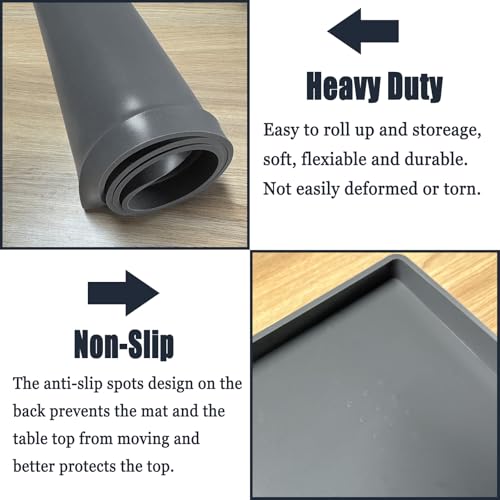 Silicone Outdoor Propane Fire Pit Table Mat, Waterproof Firepit Covers, Fits Outdoor for 28 inch Square Gas Fire Pit, All-Weather Protection for Patio Fire Table, Non-Slip, Dark Gray by Goldleaf - Image 4