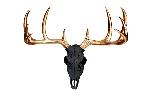 Wall Charmers Large Black + Gold Faux Deer Skull - 21