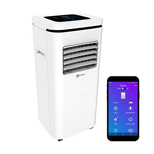 Rollibot ROLLICOOL Portable Air Conditioner w/App & Alexa Voice Control | Wi-Fi Enabled Portable AC & Dehumidifier | Quiet Operation, Easy Installation (10,000 BTU, White)