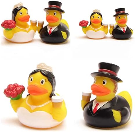 Mini Bride and Groom Rubber Ducks | DUCKSHOP | Bathduck | L: 4,5 cm